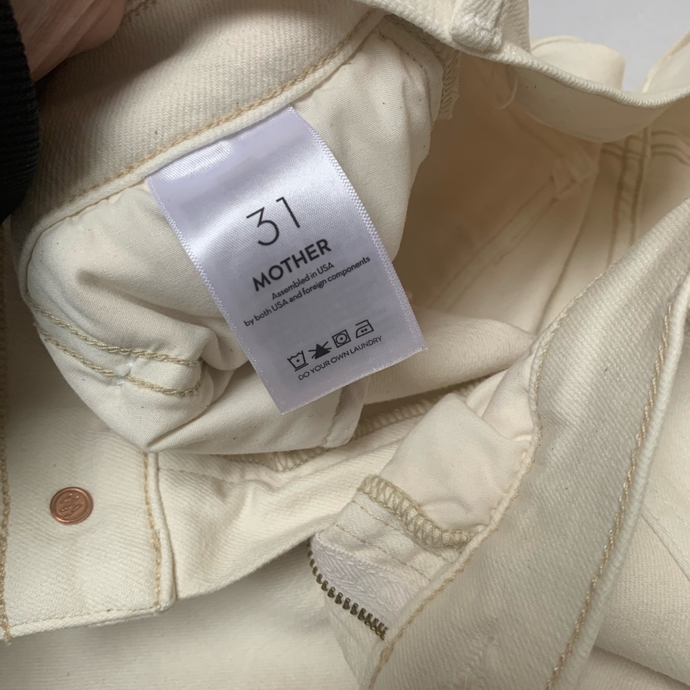Mother NWT Cream Color Women’s Cargo Jeans Size 31 - Picture 11 of 12